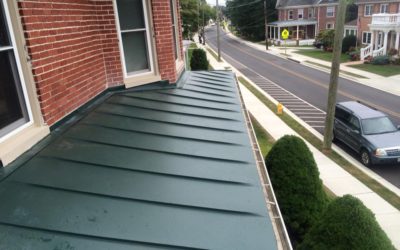 Standing seam porch roof on Main St in Myersville, MD