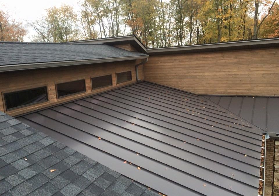 Dark bronze painted steel roof on a Washington County home