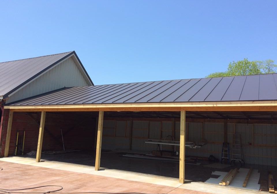 Dark Bronze standing seam garage roof in Sharpsburg, MD